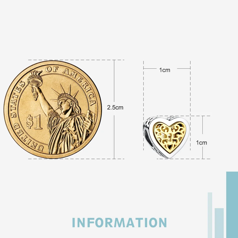 100% Аутентичные 925 стерлингового серебра в форме сердца Форма Очаровательные бусы