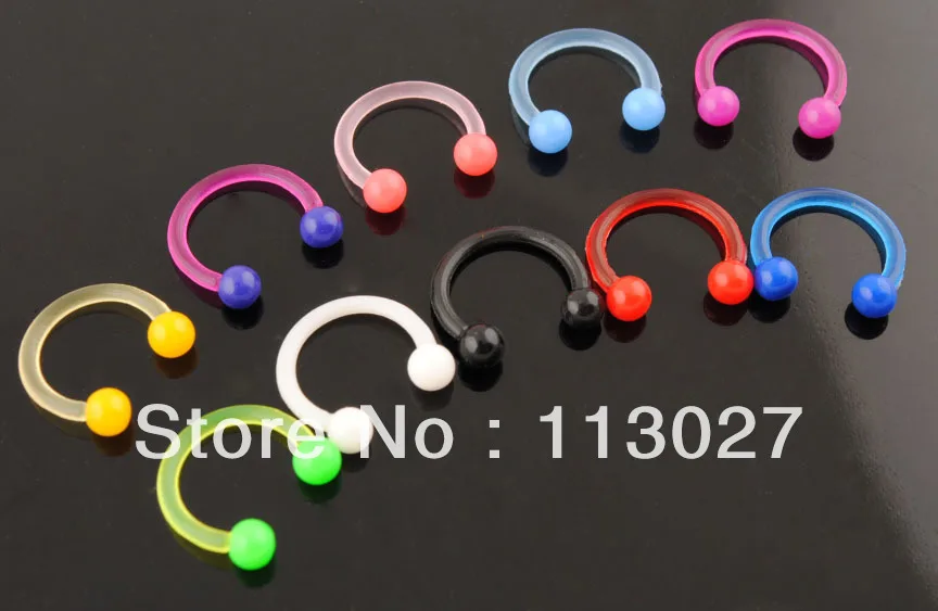 Пирсинг для тела биопластик гибкие подковы 3/8 дюйма смешанные 10 цветов |