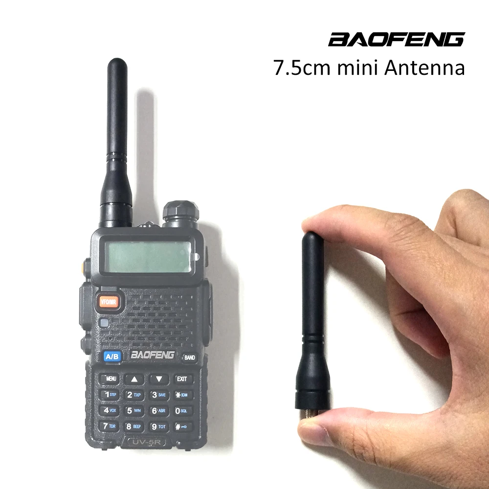 Мини-Антенна Baofeng 7 5 см УВЧ-диапазон двухсторонняя антенна радиосвязи для UV-5R 5RE 5RA
