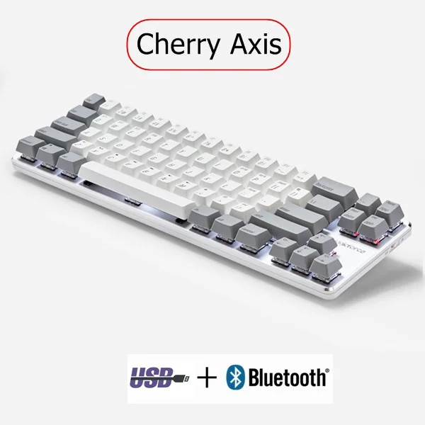Серый Magicforce Smart 2 Bluetooth 4,0 Беспроводная/USB Проводная Двухрежимная 68 клавишная механическая клавиатура PBT Keycap подключение нескольких устройств - Цвет: Серый