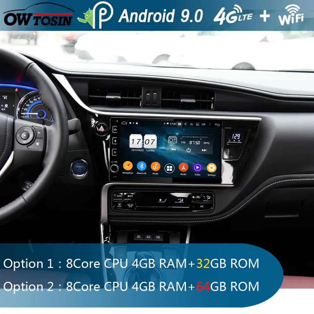Автомобильный DVD плеер с IPS экраном 10 1 дюйма 8 ядер 4 гб + 64 Android 9 0 GPS мультимедийное