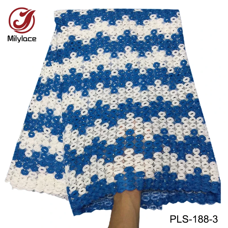 Unique design African water soluble fabric with rhinestone nice embroideryguipure lace PLS-188 | Дом и сад