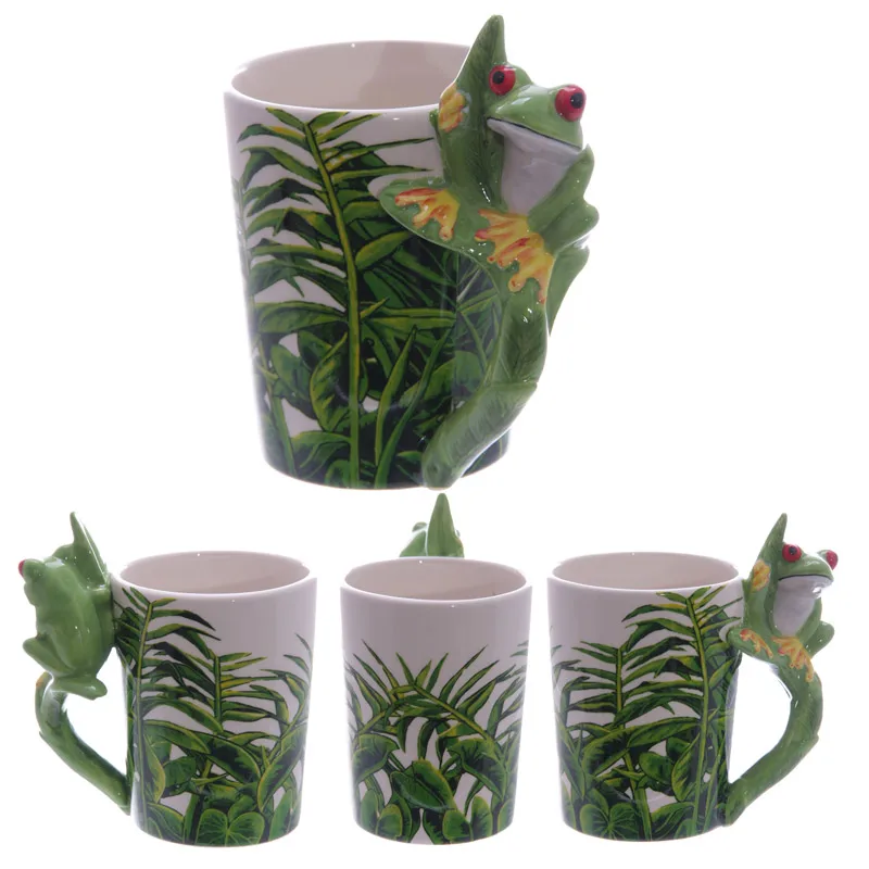 4 шт. керамическая чашка в 5 стилях с бамбуковой наклейкой 12 унций|animal handle mugs|mug withcup