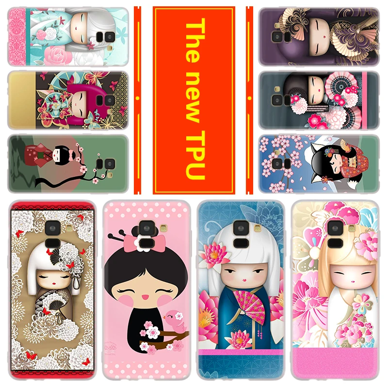 Case For Samsung A32 A52 A72 A12 A42 5g A21S A50 A51 A3 A5 A6 A7 A8 Plus 2018 2017 Cover kawaii Japanese Kokeshi Doll | Мобильные