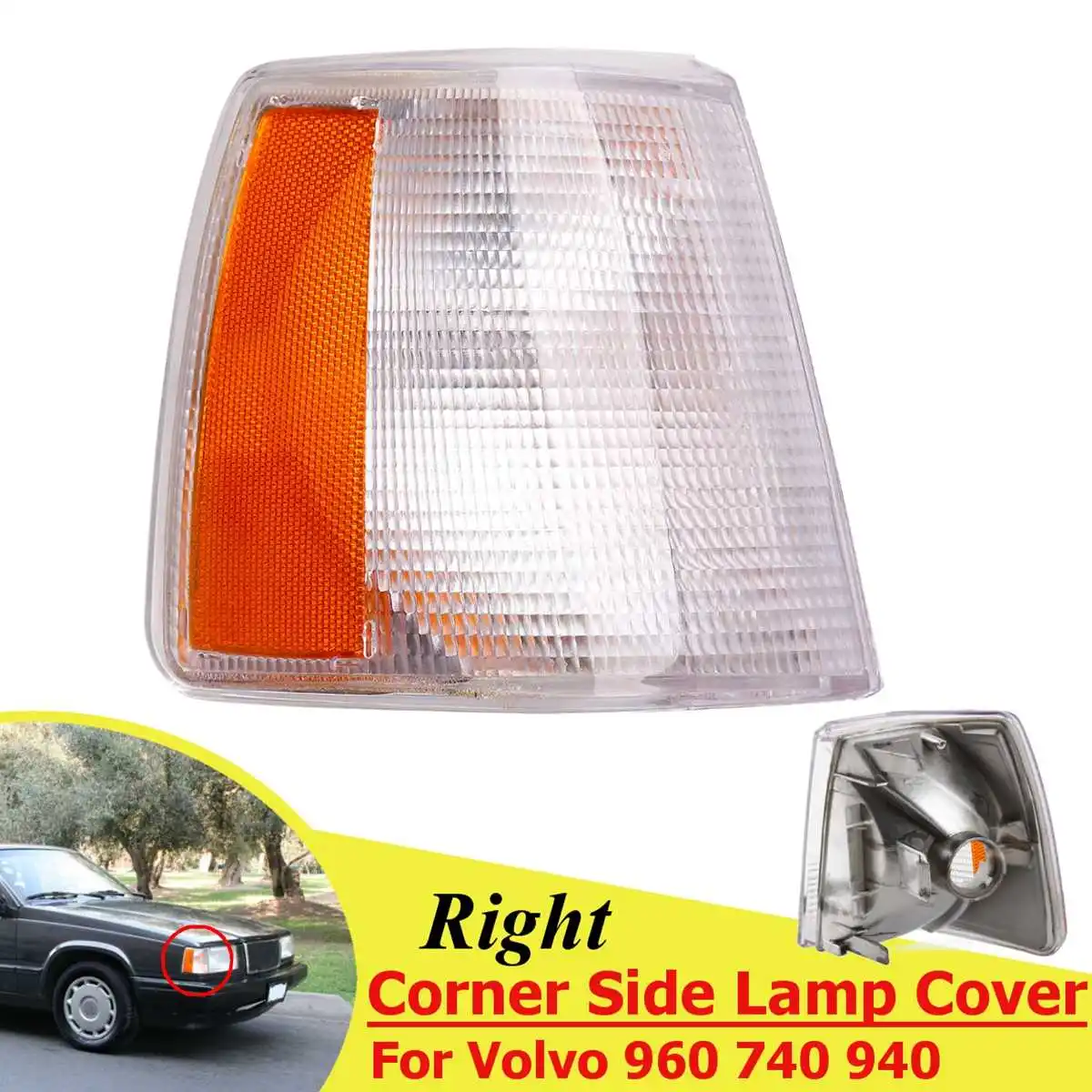Right Side 1 пара поворотник угловой светильник левый и правый для 1990-1995 для Volvo 940 960 740 автомобильный Стайлинг Замена 13696091 VO2520105 - Испускаемый цвет: Right Side