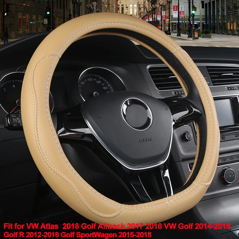 HuiER чехол рулевого колеса автомобиля D форма для Volkswagen Golf Alltrack 2017 2018 VW 2014 2015 2016 Atlas