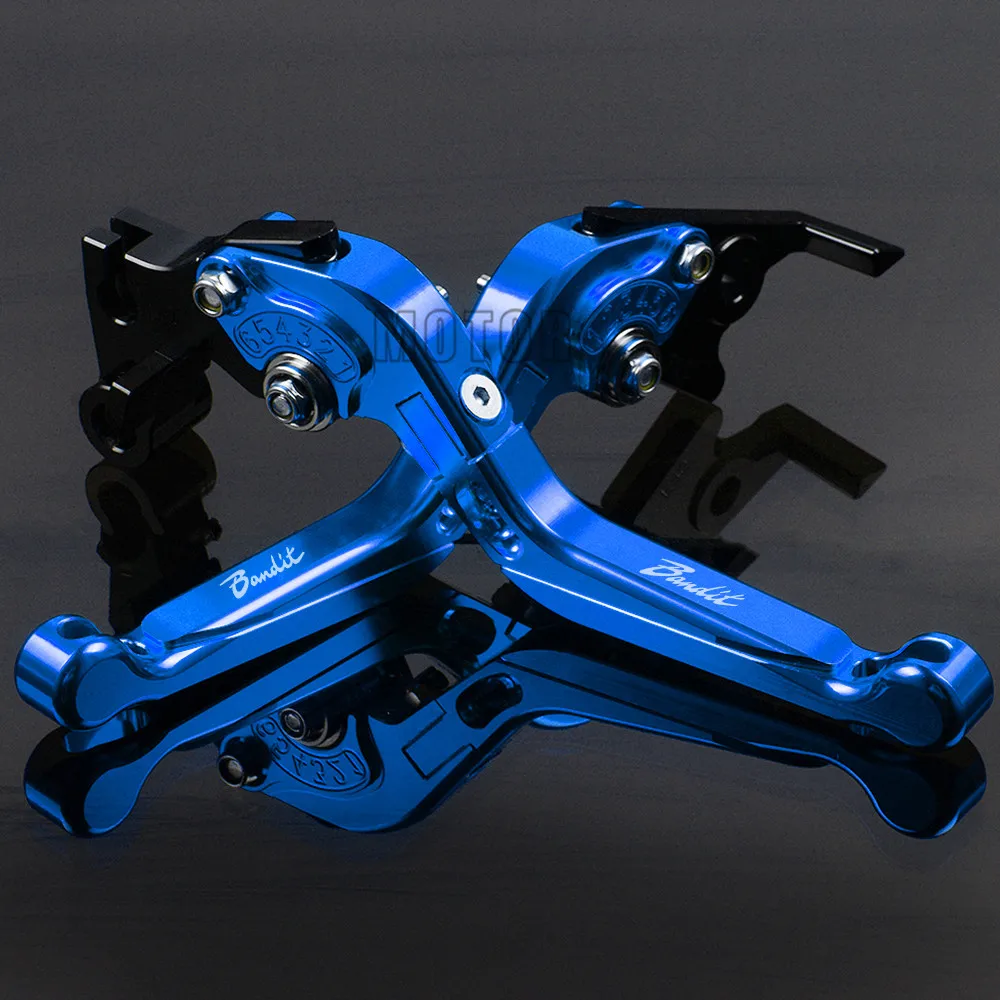 Blue CNC Алюминий мотоцикл раза сцепные рычаги для Suzuki Bandit GSF1200 1996-2000 1997 1998 1999 Регулируемый складной ГСМ 1200 - Цвет: Blue
