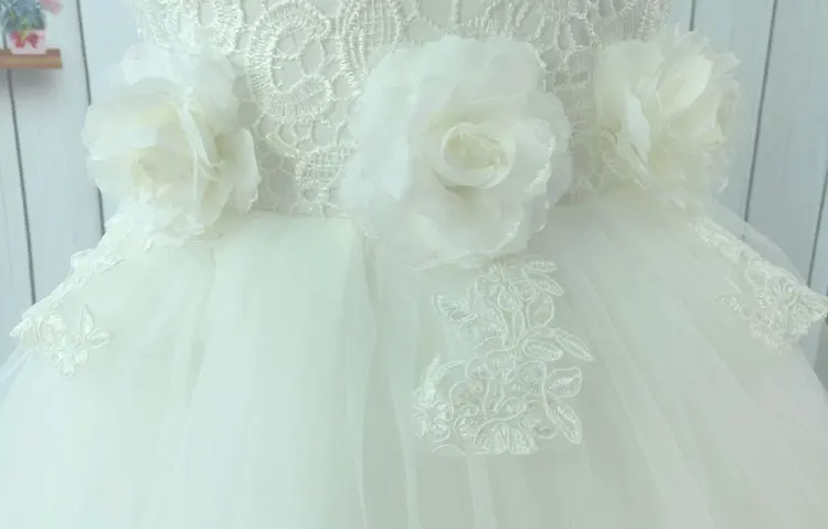 Детские белые платья со шлейфом и цветами для девочек свадебные принцессы платье