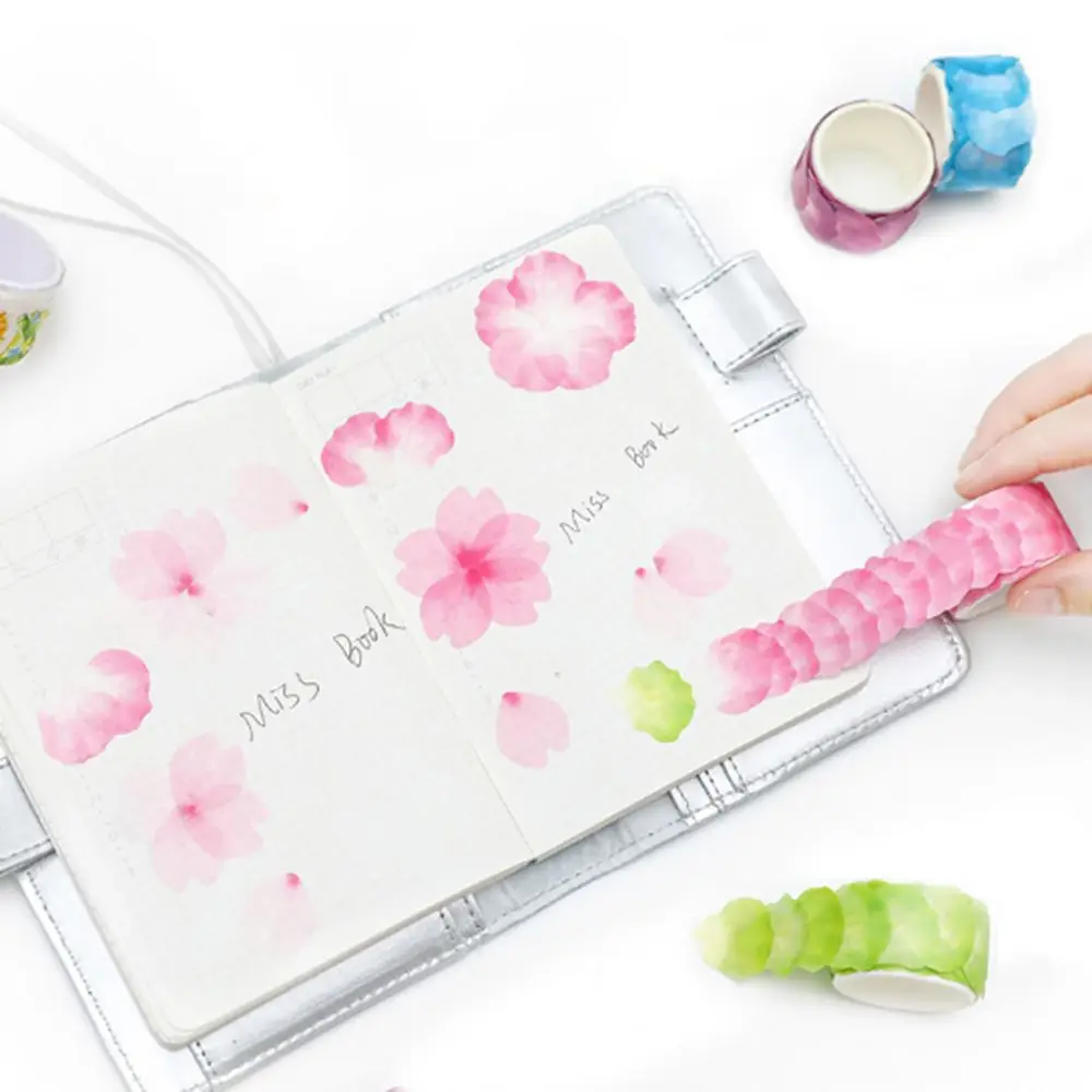 Акварель Сакура лепесток Декоративный скотч с принтом клейкая изоляционная