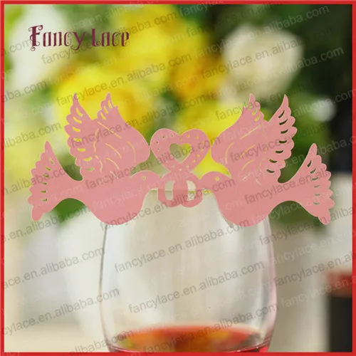 50 шт./лот свадебные открытки с лазерной резкой для бокалов надписью Love Bird милые