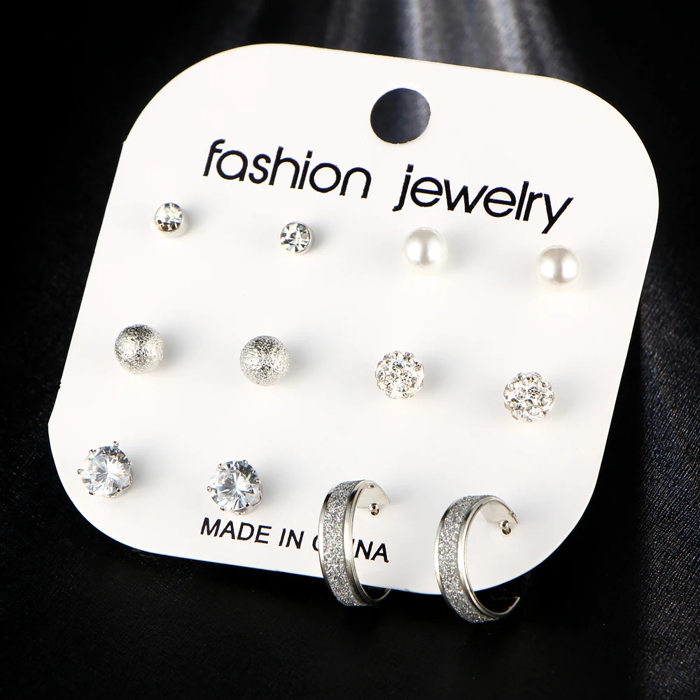 В том случае если мне 6 пара/лот модное серебряное кольцо Цвет серьги гвоздики