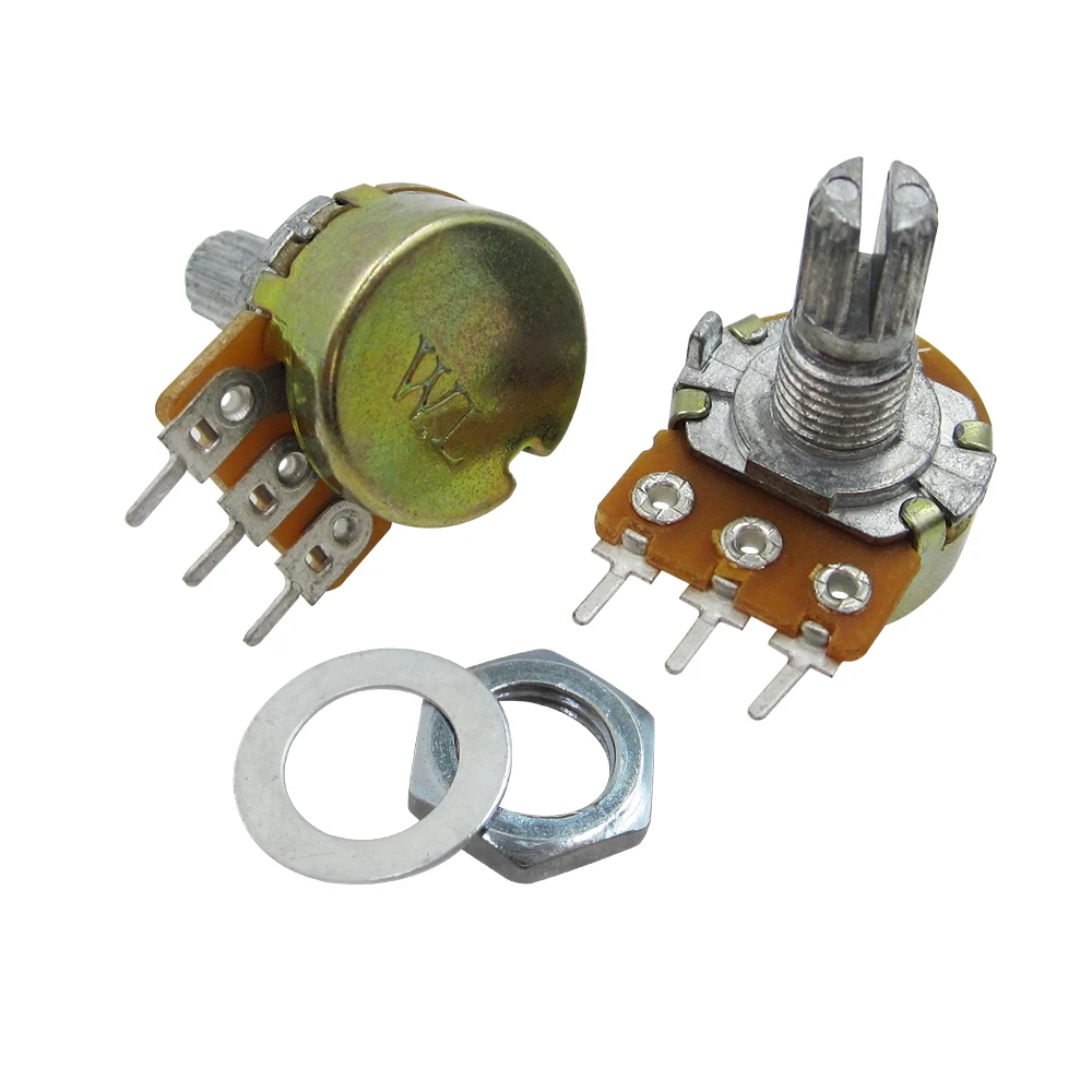 

HAILANGNIAO 50pcs Potentiometer Pot WH148 B10K 10K Linear shaft Shank Length 15mm BKP11