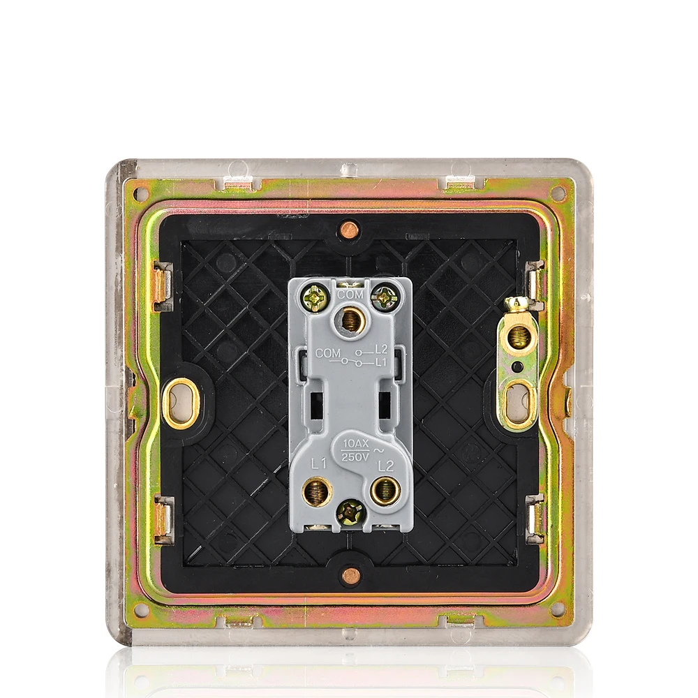 Серебряный настенный выключатель из нержавеющей стали 1 комплект 2 канала