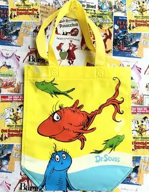 DR. Seuss кошка в шляпе шоппер сумки-тоут печать нетканый Рециркулирующий мешок