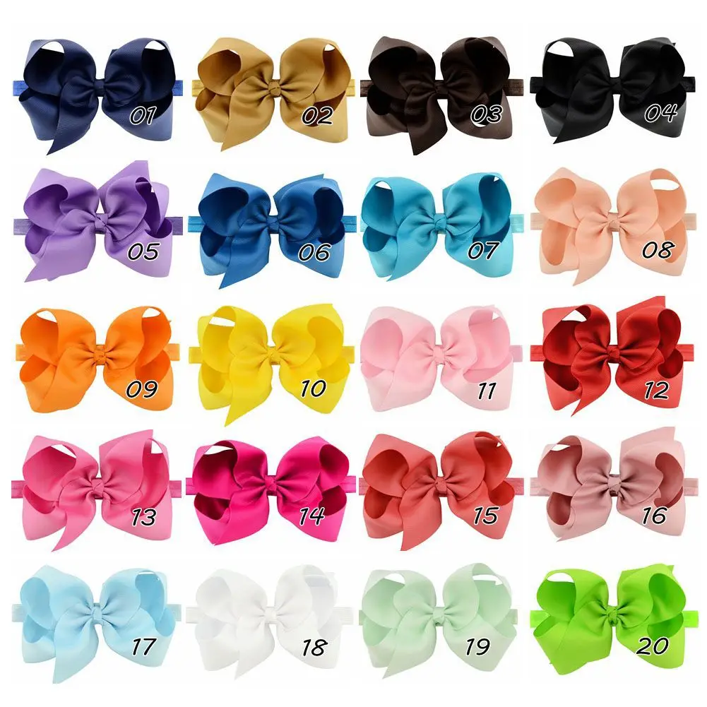 20-color children's hair band with a large turquoise bow elastic 6 inches new hot | Детская одежда и обувь
