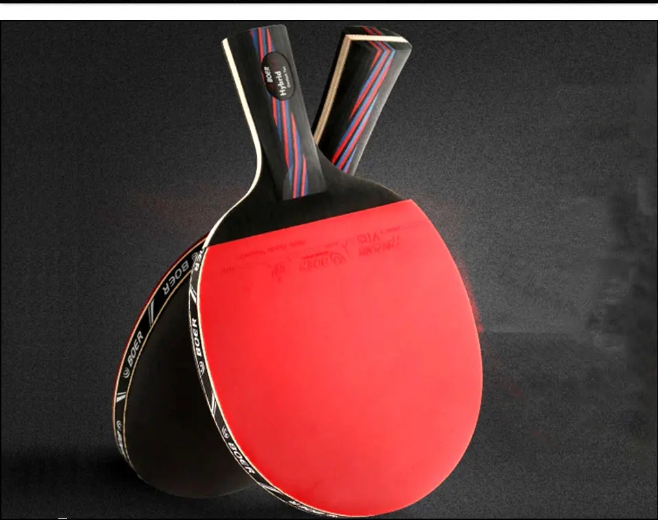 Tischtennis пара резиновые ракетки для настольного тенниса из углеродного волокна прямой Горизонтальный захват PingPong ракетка для настольного тенниса Raquette с бугорками