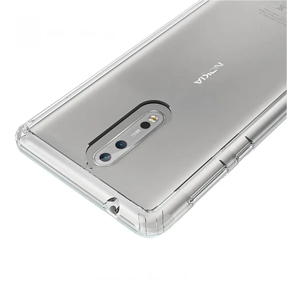 Прозрачный чехол для телефона Nokia 8 мягкий ударопрочный жесткий из ТПУ прозрачный