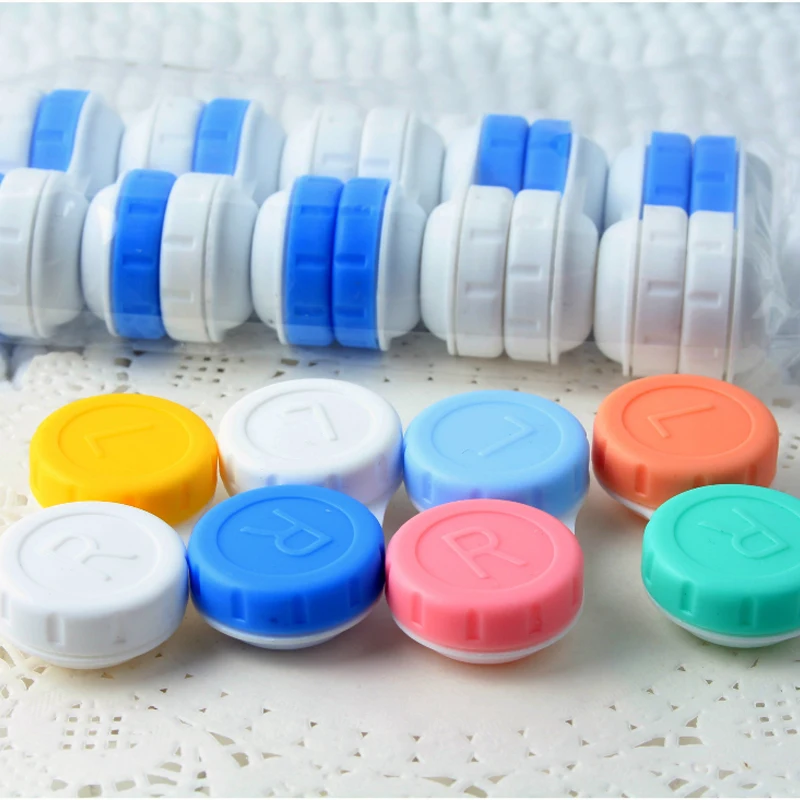 5/10 pcs lot Colored Contact Lenses Case L+R Contact Lens Case For Eyes Contacts Travel Kit Holder Lens Container