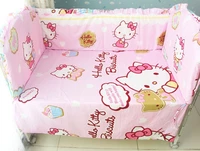 6pcs cartoon baby bedding set bed linen juego de cama cot crib bedding set cotton baby bedclothes bumperssheetpillow cover
