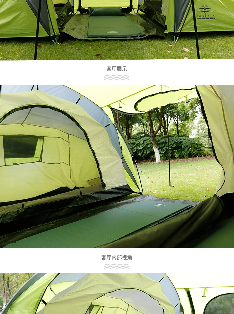 Preise 3-4persons Luxus 2 Zimmer 1 Halle Doppel Schicht Große Familie Outdoor Camping Zelt Familie Party Reisen Zelt Haben Große Raum Zimmer
