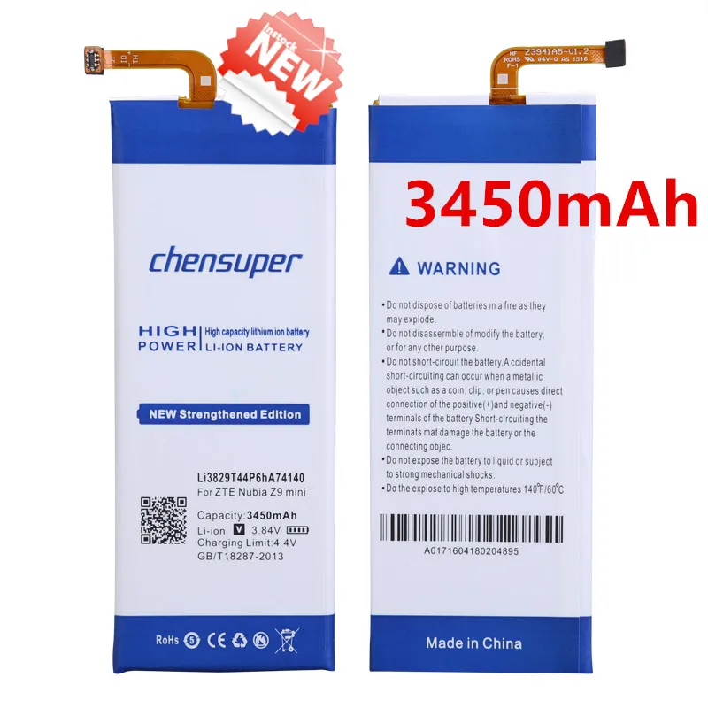 100% оригинал chensuper 3450 мАч Li3829T44P6hA74140 высокое качество батарея для ZTE Nubia Z9 mini NX511J