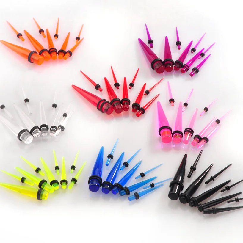 18 шт Панк акриловые разъемы и тоннелей сужается беруши датчик Растяжка Комплект