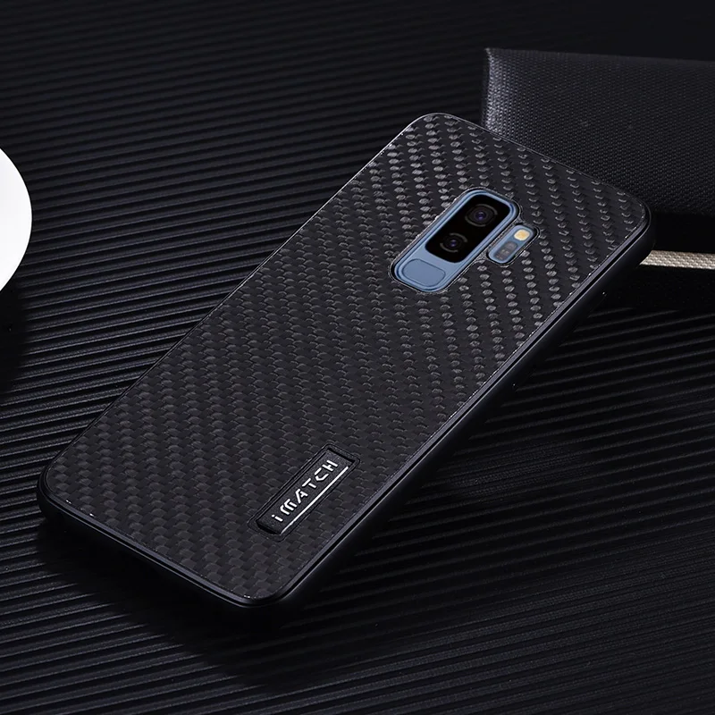 2022.Luxury Brand Case For Samsung Galaxy S9 S8 Plus S7 Edge Aluminum Metal Bumper Carbon Fiber Hard Back Cover Phone