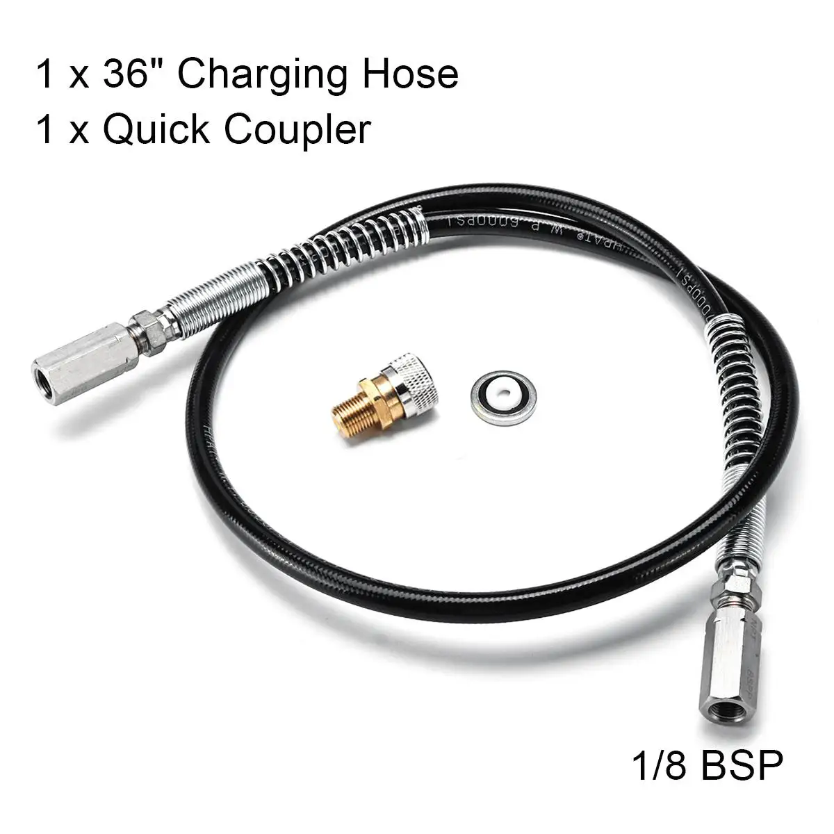 

Air Refilling High Pressure Pump Micro Bore Charging Hose With 24"/36" Quick Coupler for 6000 PSI PCP Air Gun Inflatable Bottle