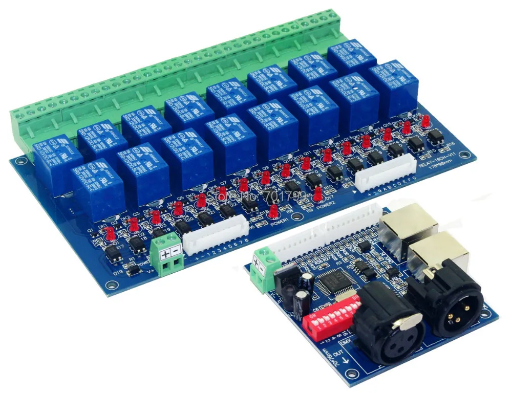 Релейный ДЕШИФРАТОР 16 каналов DMX512 вход 12 в пост. Тока|relay module|decoder carddecoder dmx |