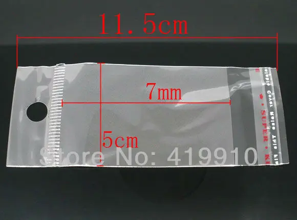 Свободные дневные прозрачные самоклеящиеся пластиковые пакеты с отверстием для