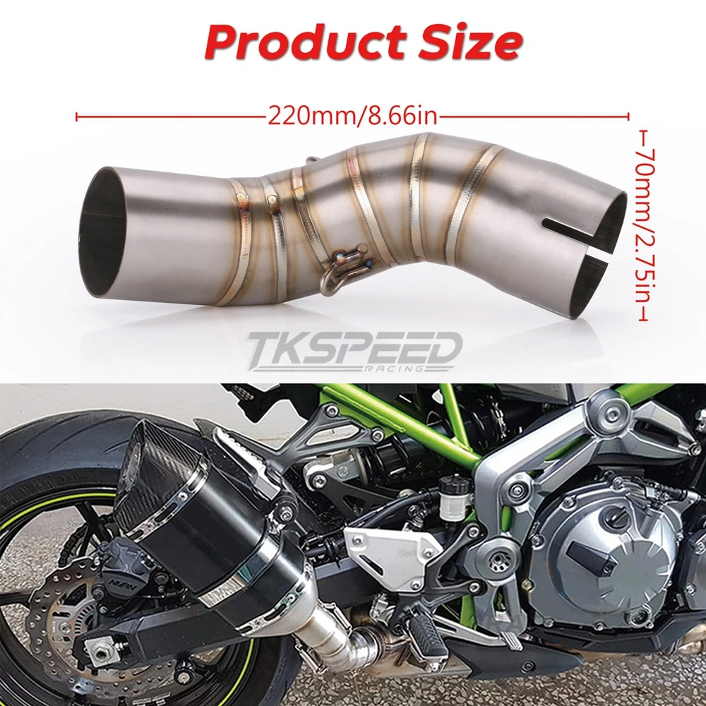 Выхлопная труба для мотоцикла средняя Kawasaki Z900 2017 2018 без выхлопной системы