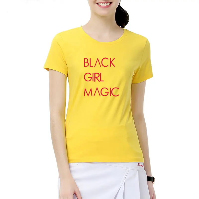 

New fashion BLACK GIRL MAGIC Letters Print Women tshirt Cotton Casual Funny short sleeve t shirt