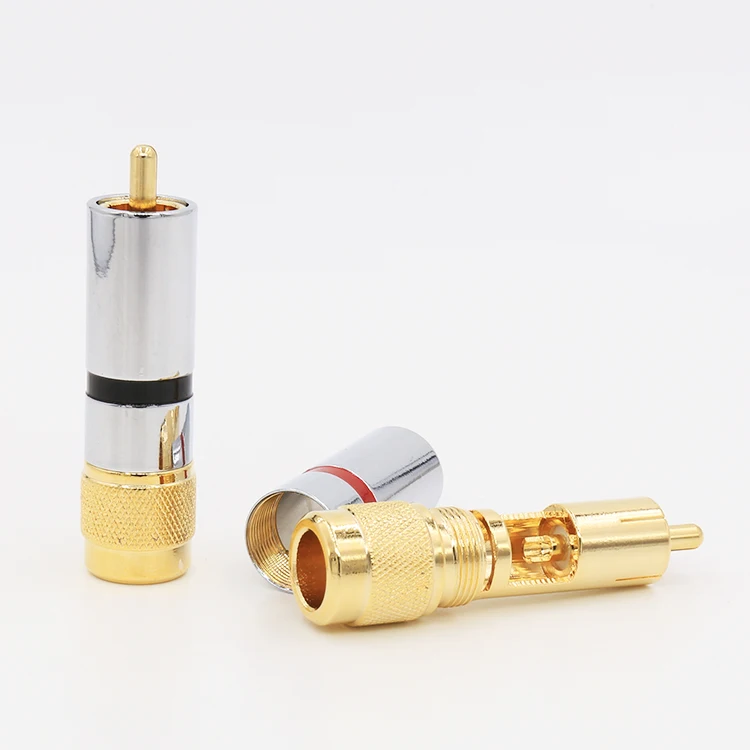 VR013G Позолоченный разъем RCA 24 К 8 мм аудиокабель паяльный Phono 4 шт. в партии |