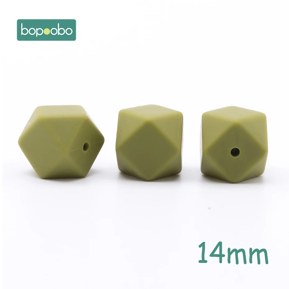14mm Green Bean Bopoobo 5 шт. 14 мм Силиконовые шестигранные шарики силиконовые Детские Прорезыватели 17 мм силиконовые бусины для ожерелья безопасные игрушки силиконовые крошечные стержни - Цвет: 14mm Green Bean