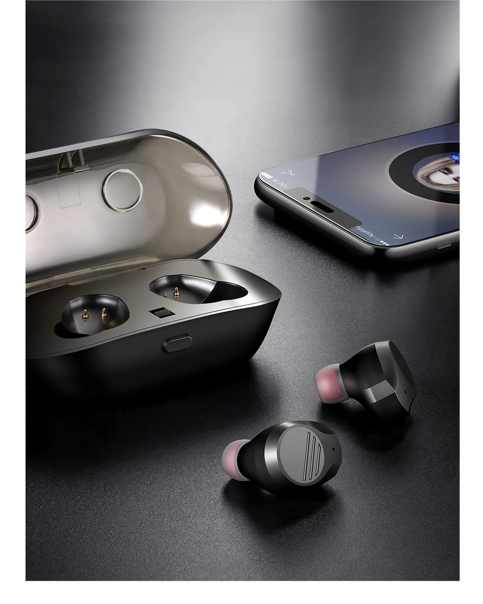 SANLEPUS Мини Bluetooth наушники Беспроводные спортивные наушники TWS 5,0 стерео гарнитура с микрофоном и зарядным устройством для телефонов и музыки