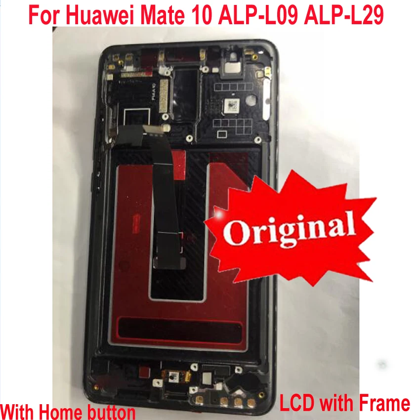 Протестированный рабочий для huawei mate 10 ALP-L09 ALP-L29 ЖК-дисплей кодирующий преобразователь сенсорного экрана в сборе датчик+ рамка