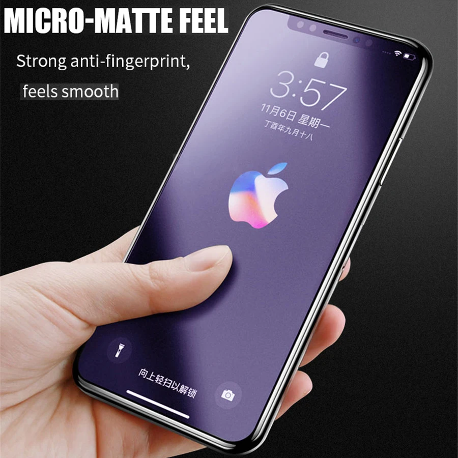 Анти Blue Ray матовая защитная пленка для экрана iPhone X XR XS 11 12 Pro MAX Mini с уровнем