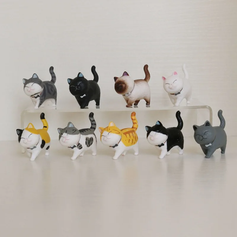 ПВХ 9 видов стилей мини маленькие милые колокол кошки рисунок кулон аниме брелок