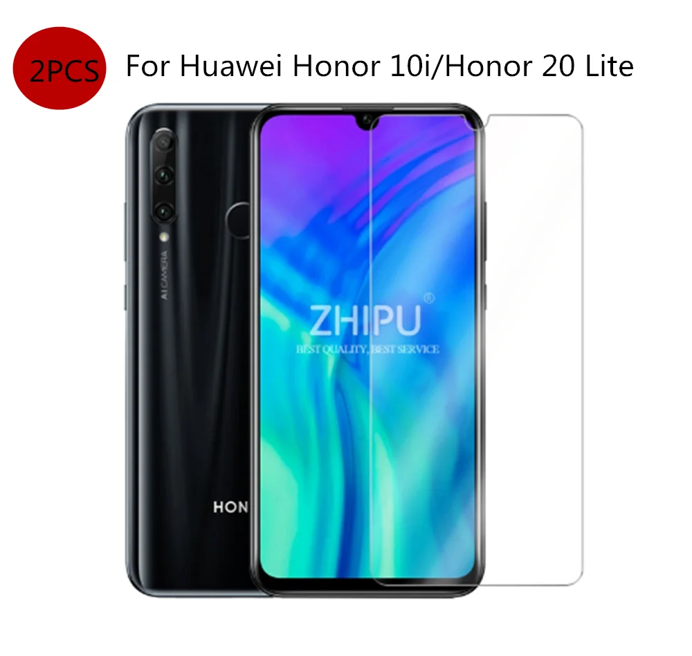 2 шт закаленное стекло для huawei Honor 10i протектор экрана 2.5D 9 H 20 Lite защитная пленка 6