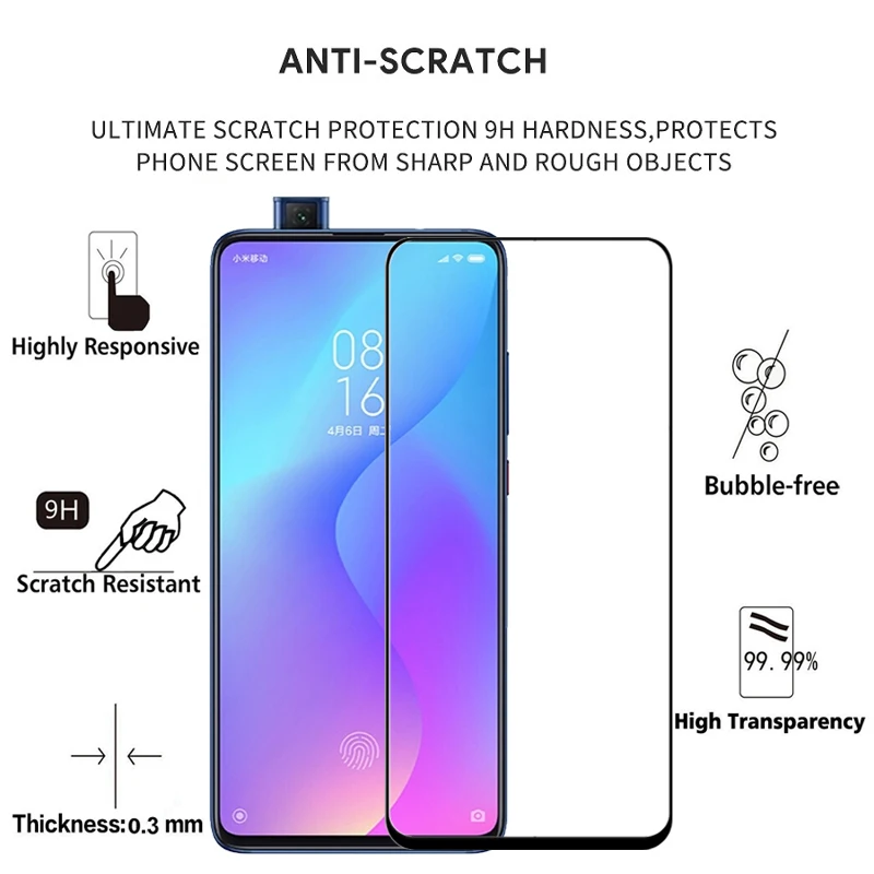 2 шт Полное покрытие закаленное стекло для XIAOMI Redmi K20 9H защита экрана на Защитное стекло для Redmi K20 Pro пленка