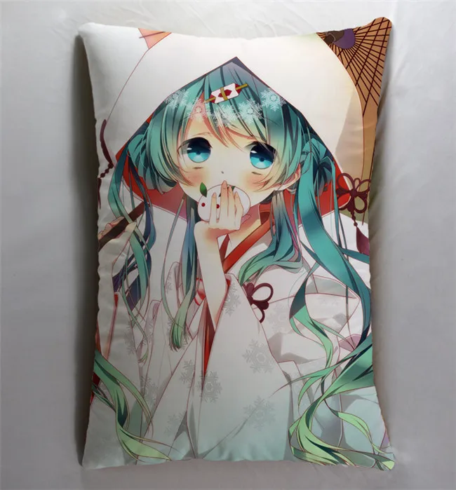 Светло-зеленый Аниме Манга Мику Хацунэ VOCALOID 40*60 см чехол для подушки сиденья постельные принадлежности подушки 004 - Цвет: Светло-зеленый