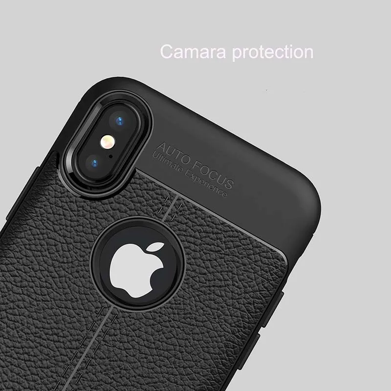Leather TPU Auto Focus case For iPhone 7 soft silicone Case XS Xs Max 5 5s SE 6 6s 8 Plus Luxury Back Cover | Мобильные телефоны и