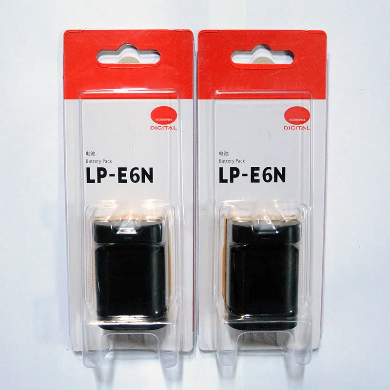 2 шт./лот полностью декодированный LP E6N LPE6N Аккумулятор для камеры Canon EOS 60D 70D 5D Mark II