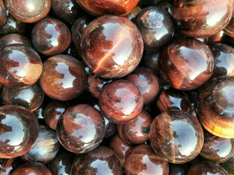 3 шт. натуральный красный тигровый глаз кварцевый кристалл шар сферы