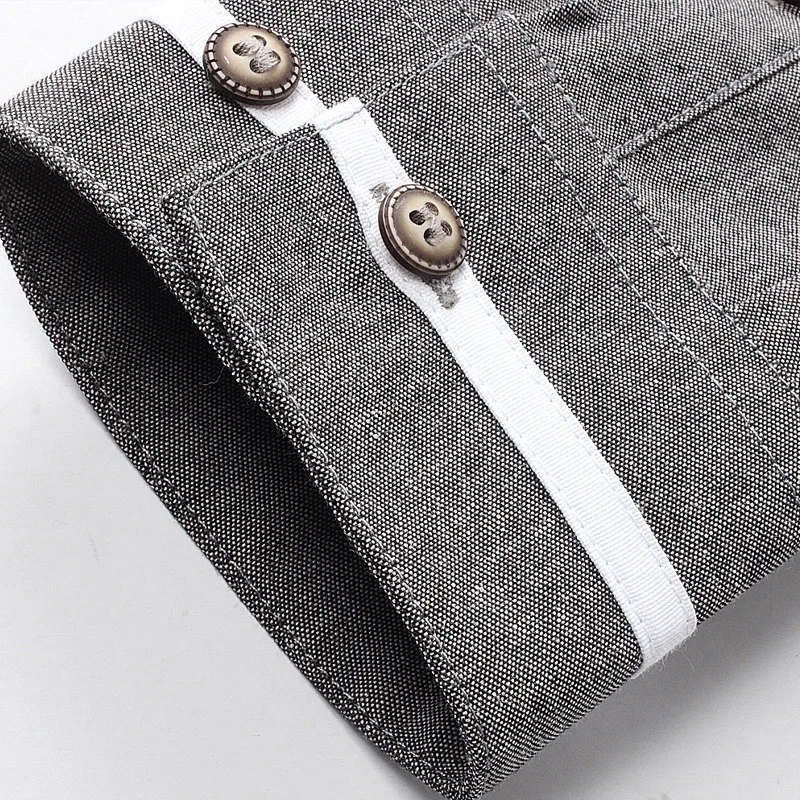 Мужская рубашка MIACAWOR однотонная Весенняя с длинным рукавом Camisa Masculina