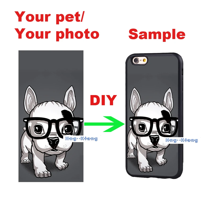 DIY пользовательских собака кошка Фото чехол для iPhone 7 плюс 6 6splus 5 5S 5C se |