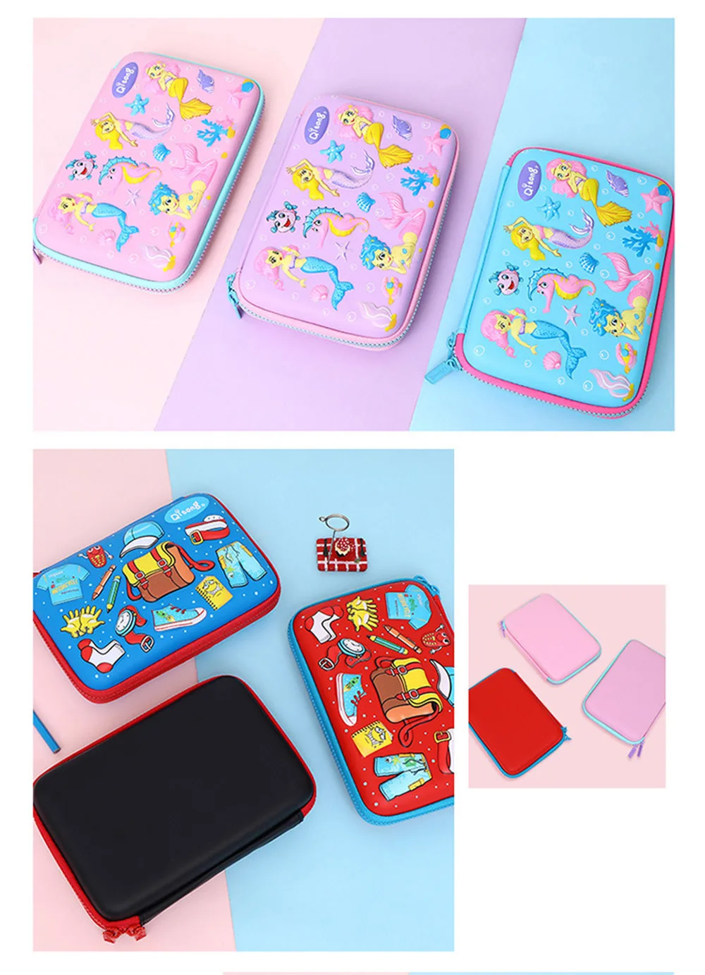 Kawaii 3D School Pencil Case for Girls Boys Penal Korean Pen Bag Cute EVA Large Makeup Pencilcase Pouch Stationery Box Penalties