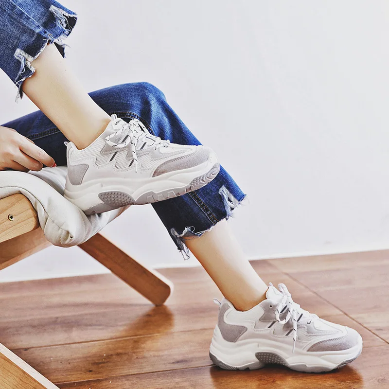 Новинка 2019 модная повседневная женская обувь разных цветов белая дышащие