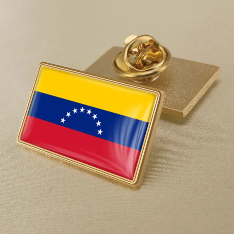 Нагрудные булавки с одним флагом - Окраска металла: Venezuela-RS