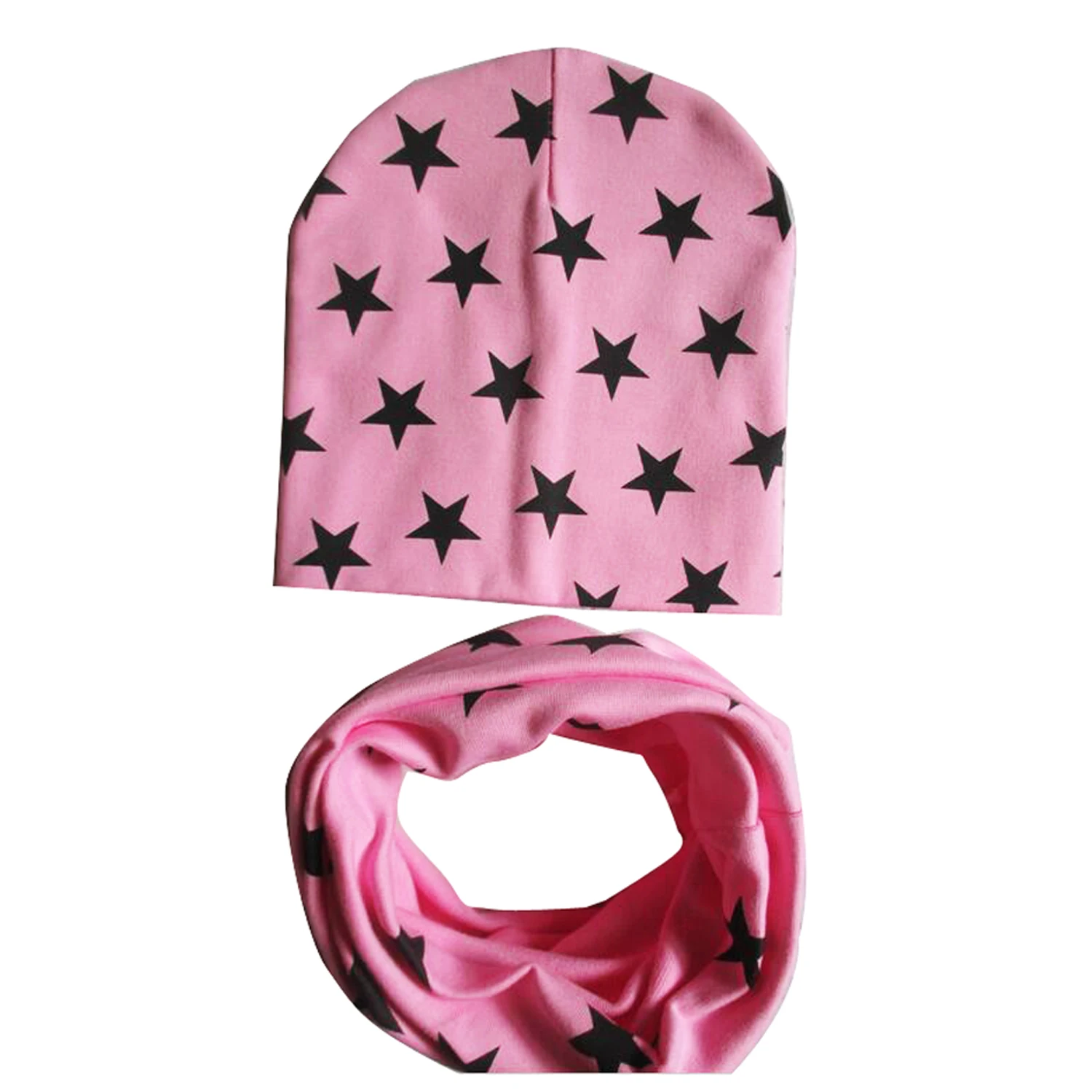 Winter Autumn Crochet Baby Hat 1 Set Girl Boy Cap Cotton Scarf Beanie Star Infant Knitted Toddlers Children | Детская одежда и